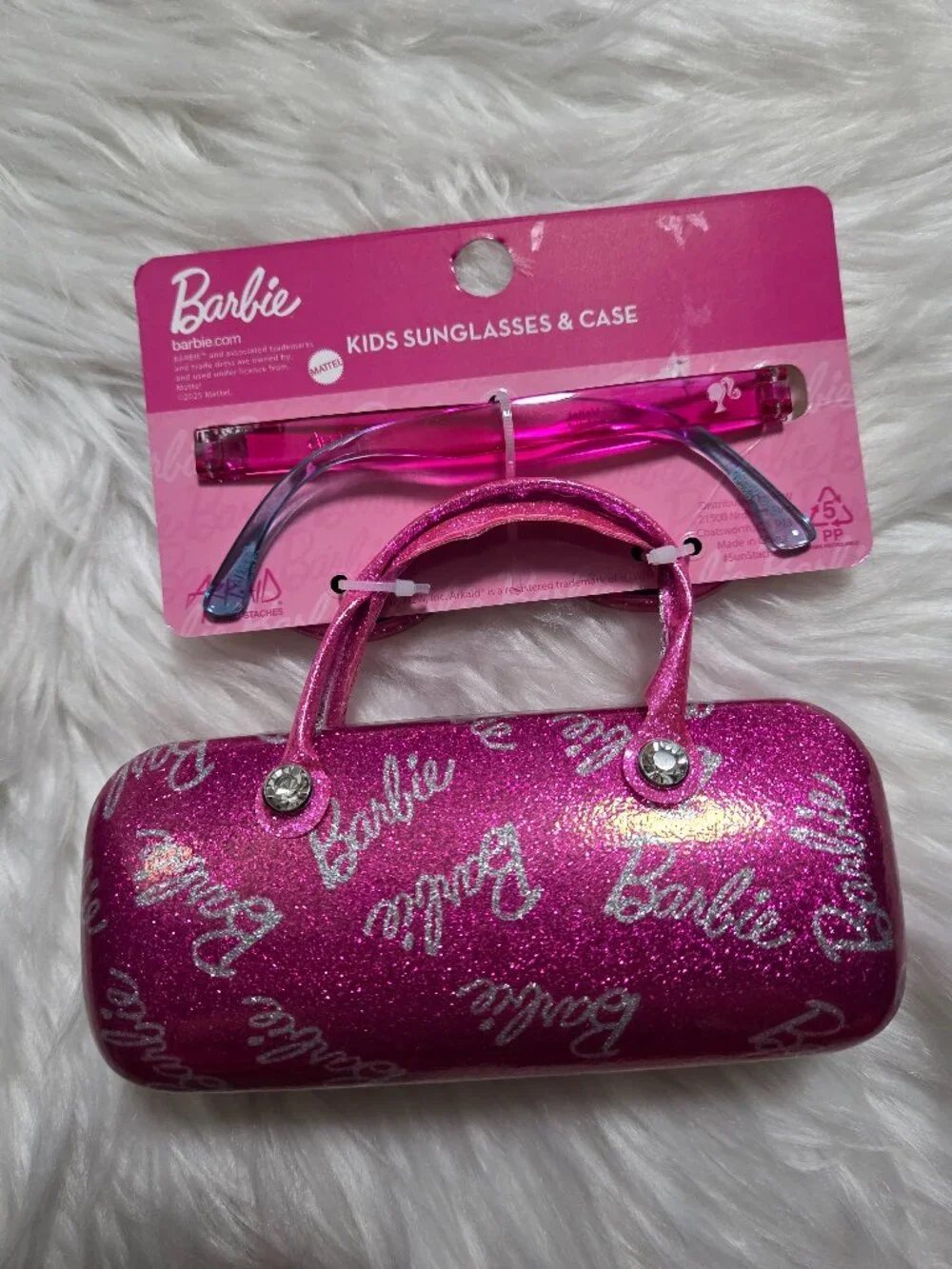 Girls Barbie Glitter Cat-Eye Sunglasses & Carry Case Set
